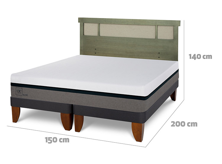 JUEGO DE DORMITORIO CIC CAMA EUROPEA BALANCE BD 2 PLAZAS + RESPALDO DUBLIN OLIVO - 3