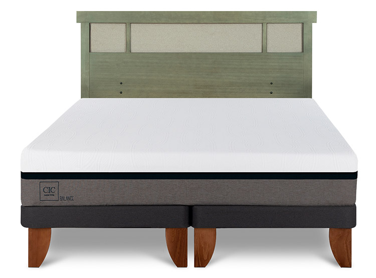 JUEGO DE DORMITORIO CIC CAMA EUROPEA BALANCE BD 2 PLAZAS + RESPALDO DUBLIN OLIVO - 1