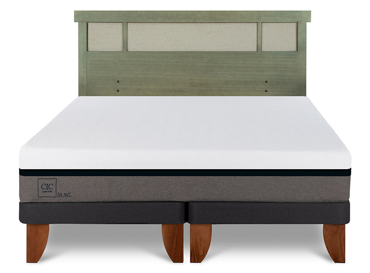 JUEGO DE DORMITORIO CIC CAMA EUROPEA BALANCE KING + RESPALDO DUBLIN OLIVO - 1