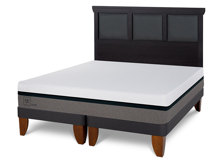 JUEGO DE DORMITORIO CIC CAMA EUROPEA BALANCE KING + RESPALDO TORINO NEGRO - 2