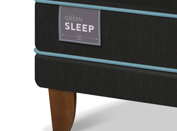 JUEGO DE DORMITORIO CIC CAMA EUROPEA GREEN SLEEP BD 2 PLAZAS + RESPALDO DUBLIN MOSTAZA - 3