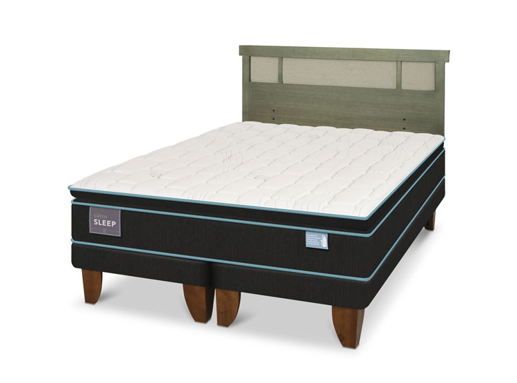 JUEGO DE DORMITORIO CIC CAMA EUROPEA GREEN SLEEP BD 2 PLAZAS + RESPALDO DUBLIN OLIVO - 2