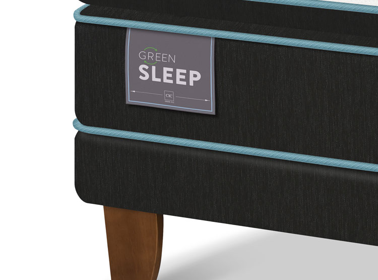 JUEGO DE DORMITORIO CIC CAMA EUROPEA GREEN SLEEP KING + RESPALDO DUBLIN MOSTAZA - 3