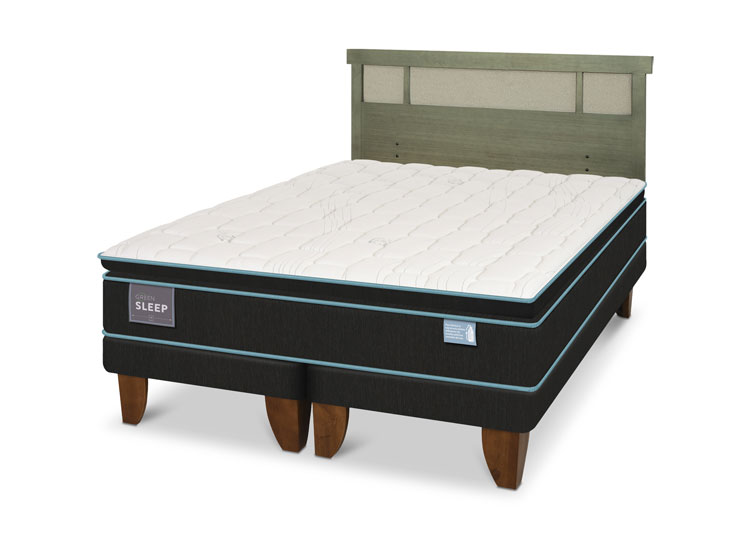 JUEGO DE DORMITORIO CIC CAMA EUROPEA GREEN SLEEP KING + RESPALDO DUBLIN OLIVO - 2
