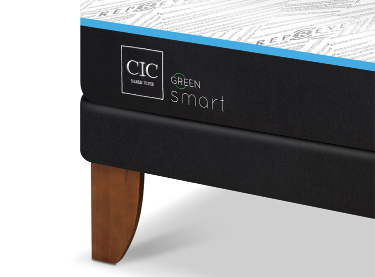 JUEGO DE DORMITORIO CIC CAMA EUROPEA GREEN SMART KING + RESPALDO DUBLIN OLIVO - 7