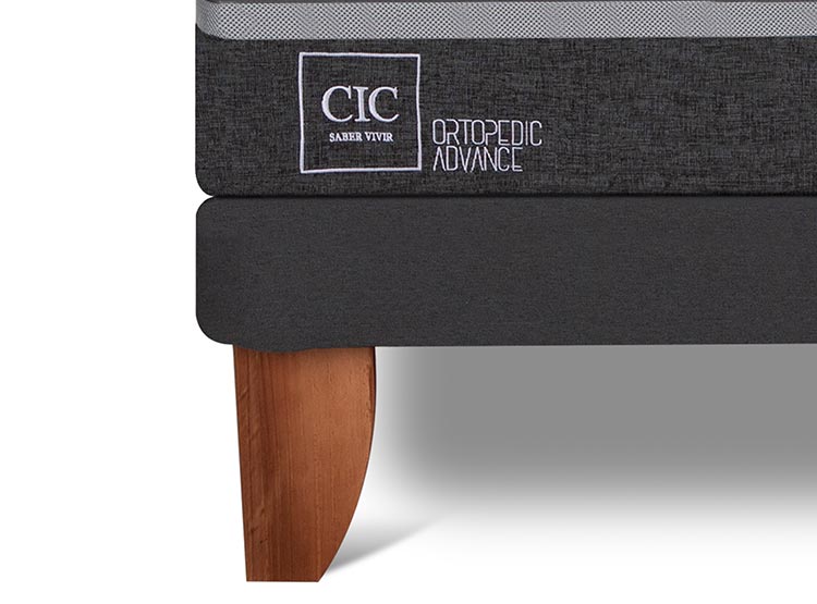 JUEGO DE DORMITORIO CIC CAMA EUROPEA ORTOPEDIC ADVANCE BN 2 PLAZAS + RESPALDO DUBLIN MOSTAZA - 6