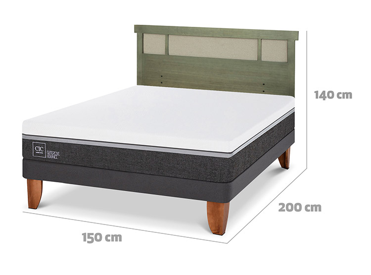JUEGO DE DORMITORIO CIC CAMA EUROPEA ORTOPEDIC ADVANCE BN 2 PLAZAS + RESPALDO DUBLIN OLIVO - 3