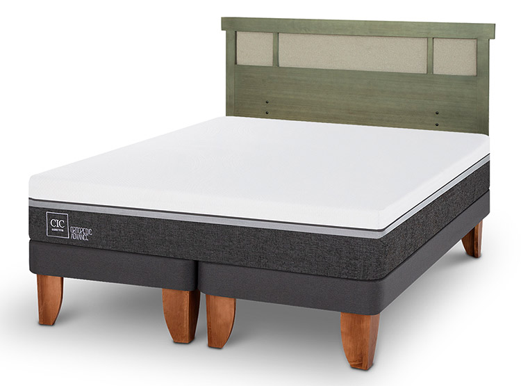 JUEGO DE DORMITORIO CIC CAMA EUROPEA ORTOPEDIC ADVANCE KING + RESPALDO DUBLIN OLIVO - 2