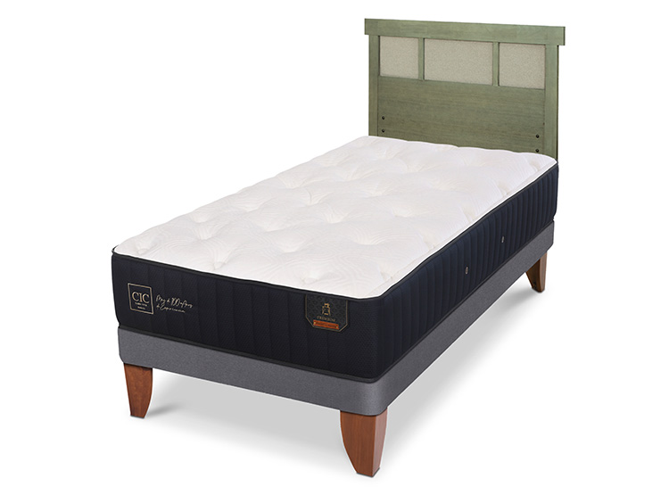 JUEGO DE DORMITORIO CIC CAMA EUROPEA PREMIUM 1.5 PLAZAS + RESPALDO DUBLIN OLIVO - 2