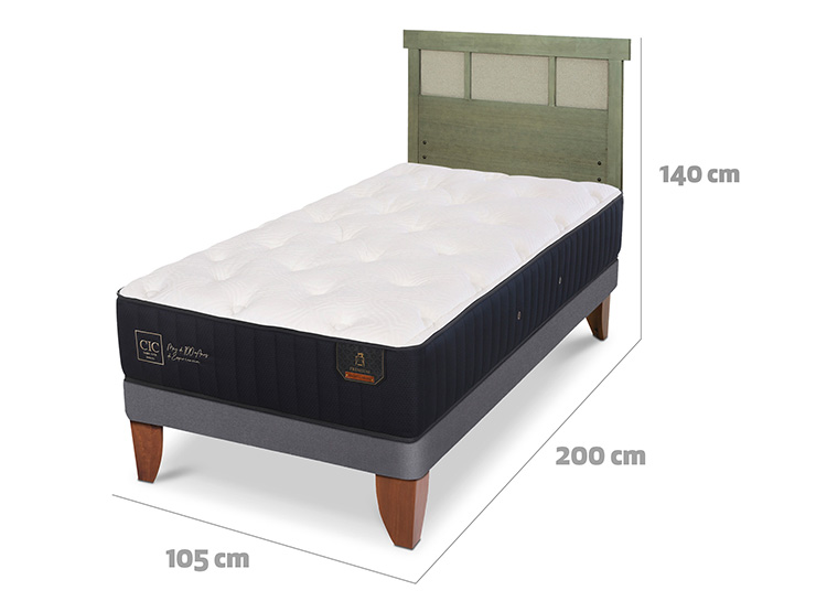 JUEGO DE DORMITORIO CIC CAMA EUROPEA PREMIUM 1.5 PLAZAS + RESPALDO DUBLIN OLIVO - 3
