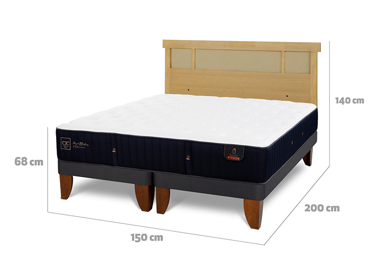 JUEGO DE DORMITORIO CIC CAMA EUROPEA PREMIUM BD 2 PLAZAS + RESPALDO DUBLIN MOSTAZA - 3