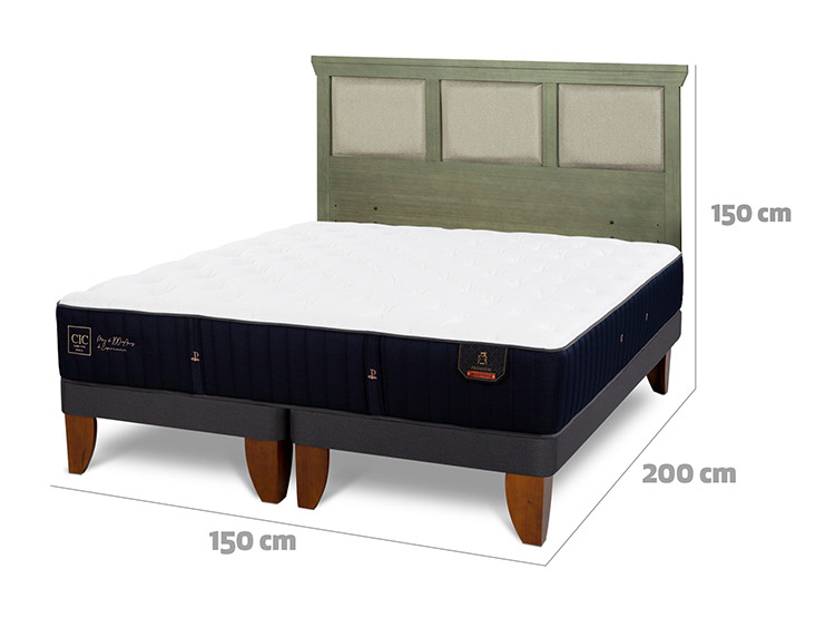 JUEGO DE DORMITORIO CIC CAMA EUROPEA PREMIUM BD 2 PLAZAS + RESPALDO DUBLIN OLIVO - 3