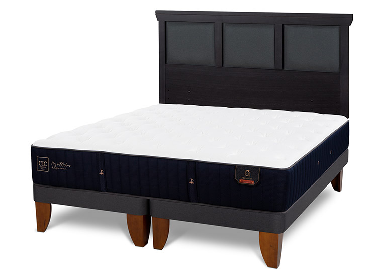 JUEGO DE DORMITORIO CIC CAMA EUROPEA PREMIUM BD 2 PLAZAS + RESPALDO TORINO NEGRO - 2