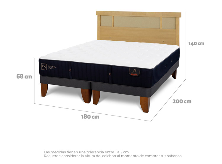 JUEGO DE DORMITORIO CIC CAMA EUROPEA PREMIUM KING + RESPALDO DUBLIN MOSTAZA - 3