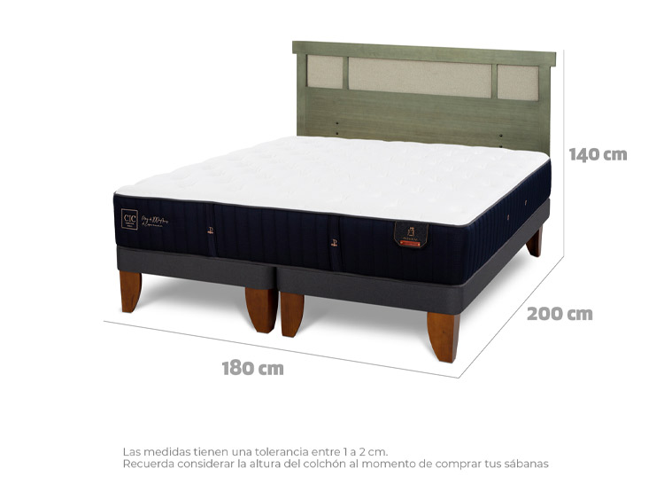 JUEGO DE DORMITORIO CIC CAMA EUROPEA PREMIUM KING + RESPALDO DUBLIN OLIVO - 3