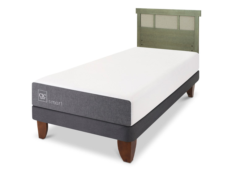 JUEGO DE DORMITORIO CIC CAMA EUROPEA SMART 1.5 PLAZAS + RESPALDO DUBLIN OLIVO - 2