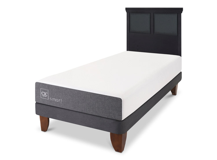 JUEGO DE DORMITORIO CIC CAMA EUROPEA SMART 1.5 PLAZAS + RESPALDO TORINO NEGRO - 2