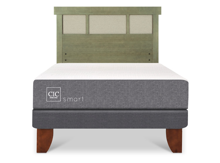 JUEGO DE DORMITORIO CIC CAMA EUROPEA SMART 1 PLAZA + RESPALDO DUBLIN OLIVO - 1