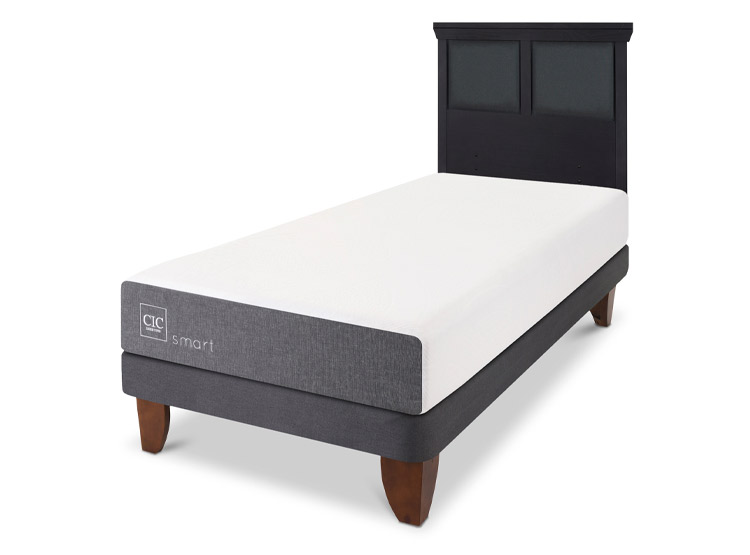 JUEGO DE DORMITORIO CIC CAMA EUROPEA SMART 1 PLAZA + RESPALDO TORINO NEGRO - 2