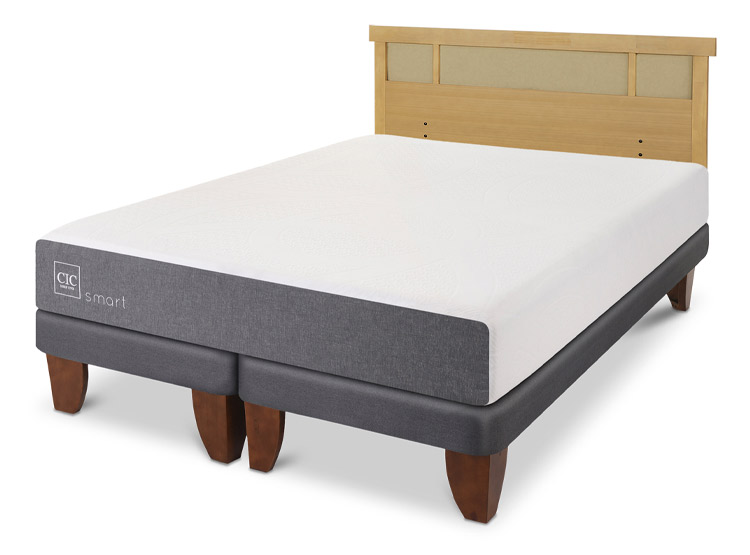 JUEGO DE DORMITORIO CIC CAMA EUROPEA SMART BD 2 PLAZAS + RESPALDO DUBLIN MOSTAZA - 2