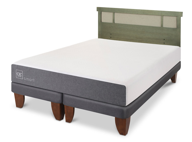 JUEGO DE DORMITORIO CIC CAMA EUROPEA SMART BD 2 PLAZAS + RESPALDO DUBLIN OLIVO - 2