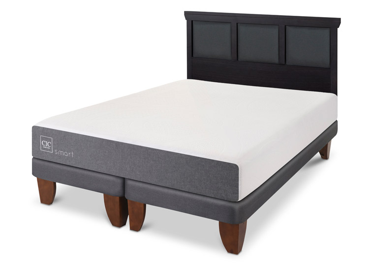 JUEGO DE DORMITORIO CIC CAMA EUROPEA SMART BD 2 PLAZAS + RESPALDO TORINO NEGRO - 2