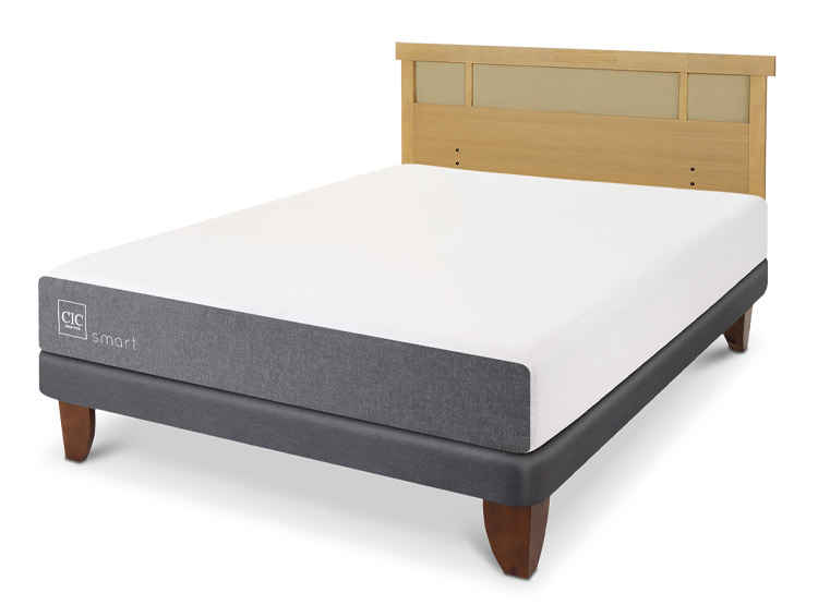 JUEGO DE DORMITORIO CIC CAMA EUROPEA SMART BN 2 PLAZAS + RESPALDO DUBLIN MOSTAZA - 2