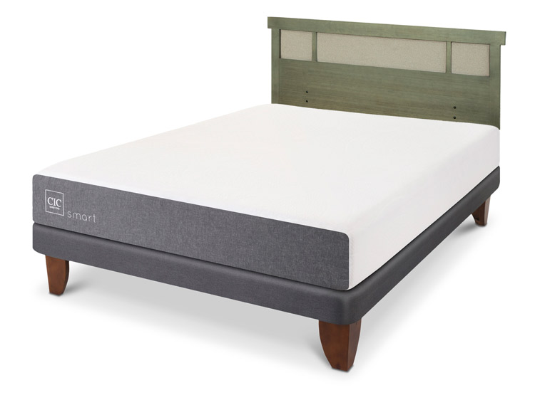 JUEGO DE DORMITORIO CIC CAMA EUROPEA SMART BN 2 PLAZAS + RESPALDO DUBLIN OLIVO - 2