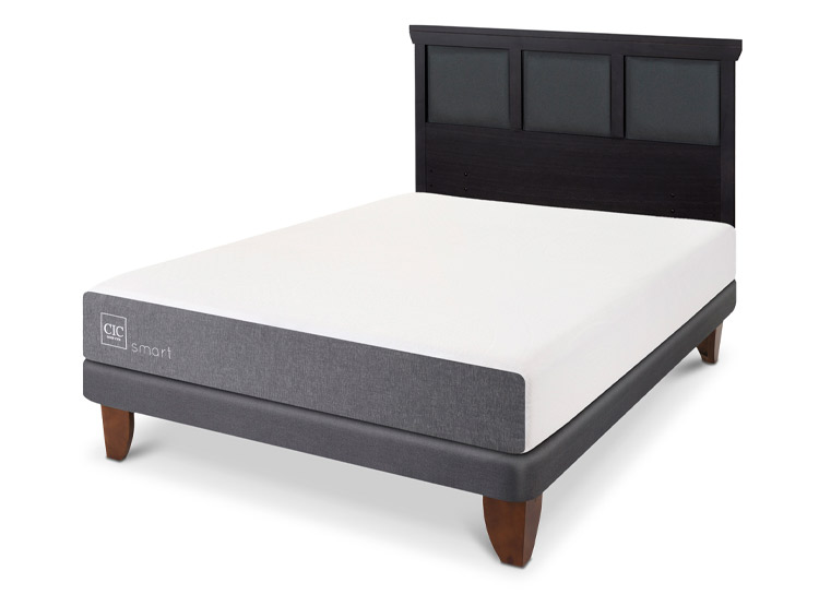 JUEGO DE DORMITORIO CIC CAMA EUROPEA SMART BN 2 PLAZAS + RESPALDO TORINO NEGRO - 2