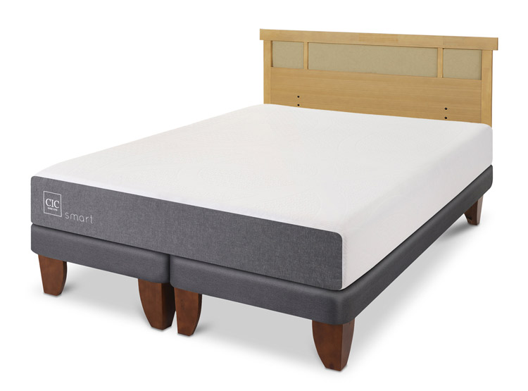 JUEGO DE DORMITORIO CIC CAMA EUROPEA SMART KING + RESPALDO DUBLIN MOSTAZA - 2