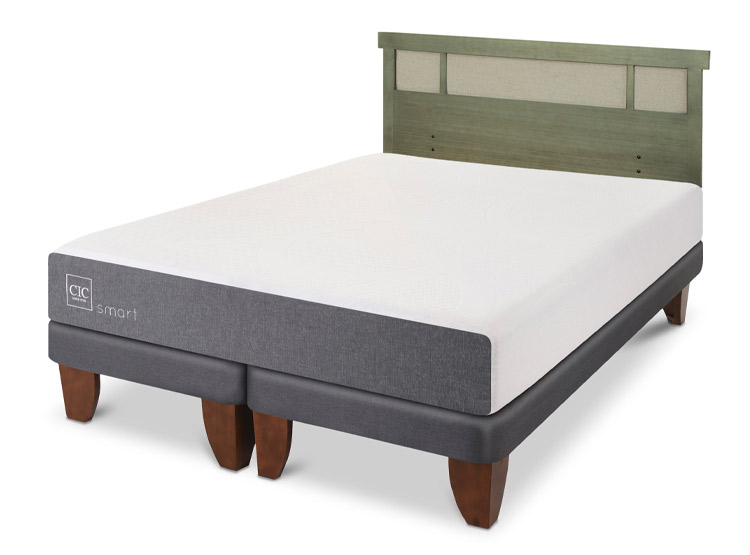 JUEGO DE DORMITORIO CIC CAMA EUROPEA SMART KING + RESPALDO DUBLIN OLIVO - 2