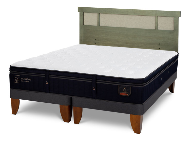 JUEGO DE DORMITORIO CIC CAMA EUROPEA SUPER PREMIUM BD 2 PLAZAS + RESPALDO DUBLIN OLIVO - 2