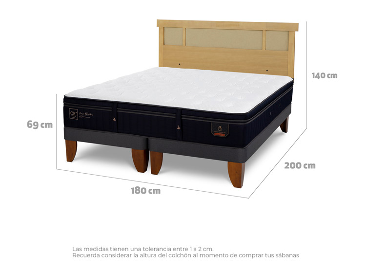 JUEGO DE DORMITORIO CIC CAMA EUROPEA SUPER PREMIUM KING + RESPALDO DUBLIN MOSTAZA - 3