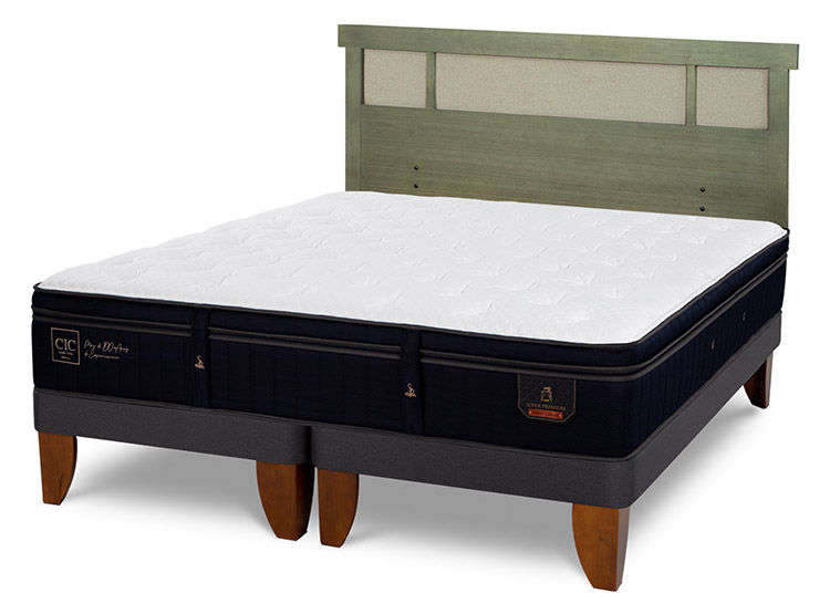 JUEGO DE DORMITORIO CIC CAMA EUROPEA SUPER PREMIUM KING + RESPALDO DUBLIN OLIVO - 2