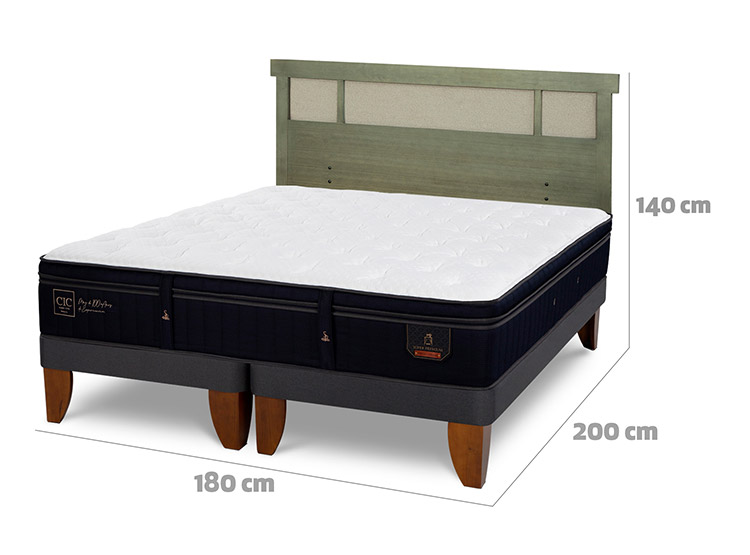 JUEGO DE DORMITORIO CIC CAMA EUROPEA SUPER PREMIUM KING + RESPALDO DUBLIN OLIVO - 3