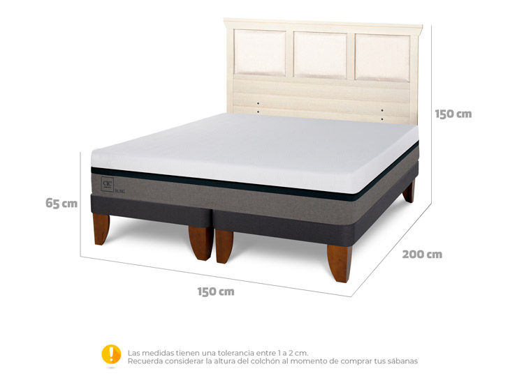 JUEGO DE DORMITORIO CIC CAMA EUROPEA BALANCE BD 2 PLAZAS + RESPALDO TORINO ALPINO - 3