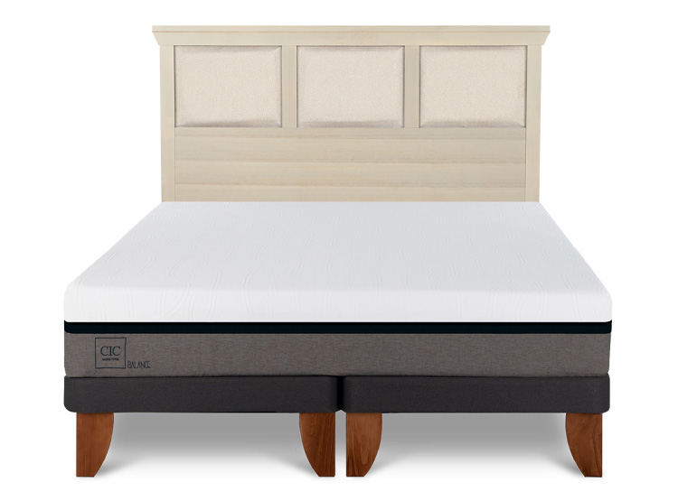 JUEGO DE DORMITORIO CIC CAMA EUROPEA BALANCE BD 2 PLAZAS + RESPALDO TORINO ALPINO - 1