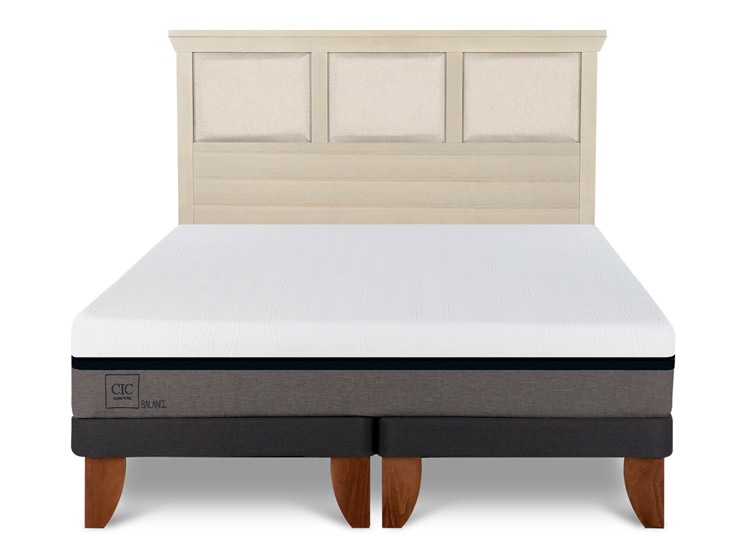 JUEGO DE DORMITORIO CIC CAMA EUROPEA BALANCE KING + RESPALDO TORINO ALPINO - 1