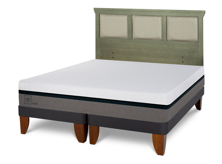 JUEGO DE DORMITORIO CIC CAMA EUROPEA BALANCE KING + RESPALDO TORINO OLIVO - 2