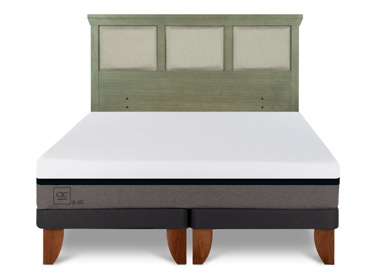 JUEGO DE DORMITORIO CIC CAMA EUROPEA BALANCE KING + RESPALDO TORINO OLIVO - 1