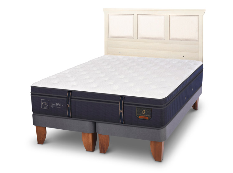 JUEGO DE DORMITORIO CIC CAMA EUROPEA GRAND PREMIUM BD 2 PLAZAS + RESPALDO TORINO ALPINO - 2