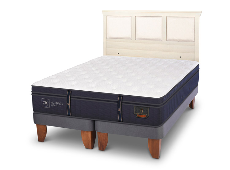JUEGO DE DORMITORIO CIC CAMA EUROPEA GRAND PREMIUM KING + RESPALDO TORINO ALPINO - 2