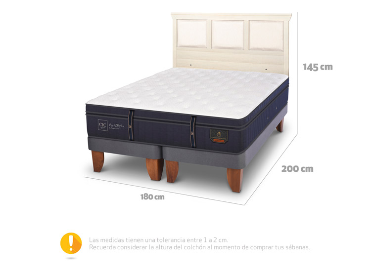JUEGO DE DORMITORIO CIC CAMA EUROPEA GRAND PREMIUM KING + RESPALDO TORINO ALPINO - 3