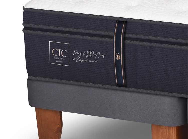 JUEGO DE DORMITORIO CIC CAMA EUROPEA GRAND PREMIUM KING + RESPALDO TORINO NEGRO - 8