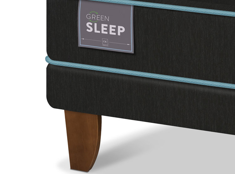 JUEGO DE DORMITORIO CIC CAMA EUROPEA GREEN SLEEP BD 2 PLAZAS + RESPALDO TORINO MOSTAZA - 6