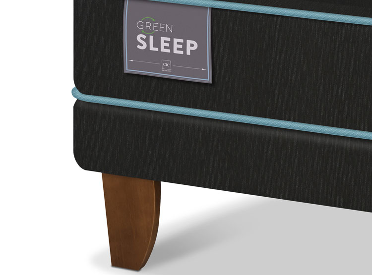 JUEGO DE DORMITORIO CIC CAMA EUROPEA GREEN SLEEP BD 2 PLAZAS + RESPALDO TORINO NEGRO - 6