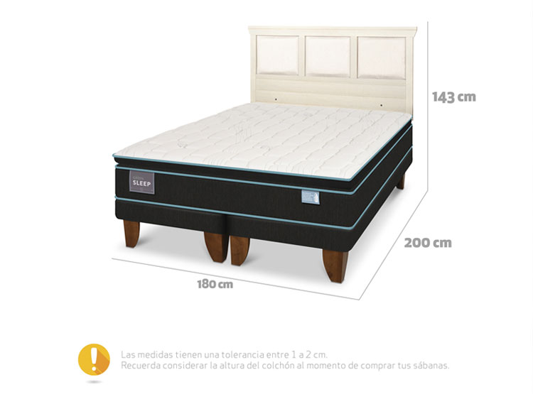JUEGO DE DORMITORIO CIC CAMA EUROPEA GREEN SLEEP KING + RESPALDO TORINO ALPINO - 3