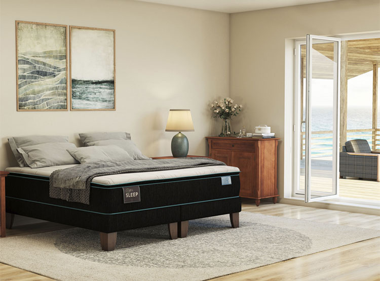 JUEGO DE DORMITORIO CIC CAMA EUROPEA GREEN SLEEP KING + RESPALDO TORINO ALPINO - 10