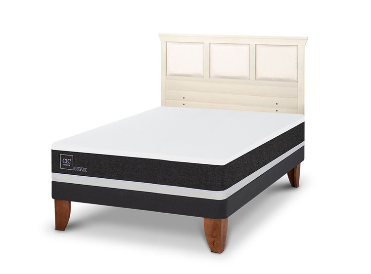 JUEGO DE DORMITORIO CIC CAMA EUROPEA ORTOPEDIC BN 2 PLAZAS + RESPALDO TORINO ALPINO - 2