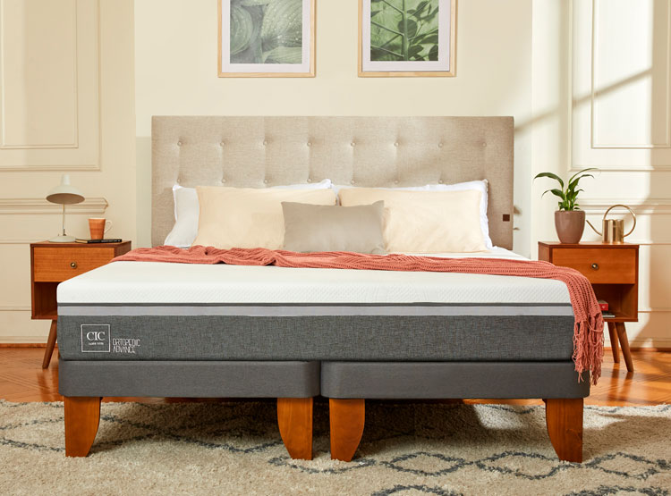 JUEGO DE DORMITORIO CIC CAMA EUROPEA ORTOPEDIC ADVANCE 1.5 PLAZAS + RESPALDO TORINO ALPINO - 9